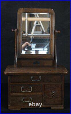 Antique mirror cabinet Japan furniture 1930s interior craft Kyodai