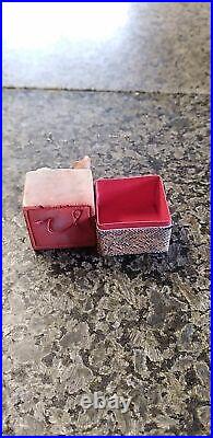 Antique vintage Japanese hanko red ink marble stamp with box