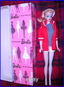Beautiful Vintage 1959 # 2 Blonde Pink Silhouette Dressed Box Ponytail Barbie TM