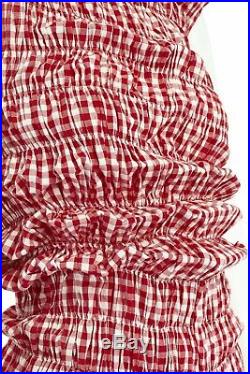 COMME DES GARCONS Vintage SS97 Lumps Bumps red white gingham irregular cut dress