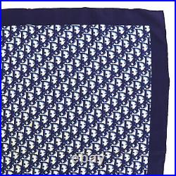 Christian Dior Trotter 100% Silk Scarf Square Navy Japan Vintage Auth #SS603 Y