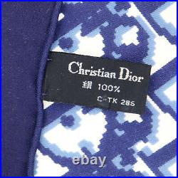 Christian Dior Trotter 100% Silk Scarf Square Navy Japan Vintage Auth #SS603 Y