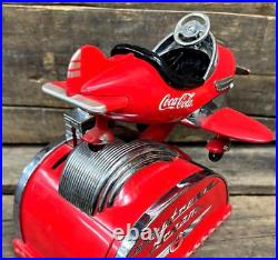 Coca Cola Airplane Musical Bank Collector's Item Vintage Antique JAPAN USED