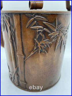 Copper water jug pot Japanese teapot Japan antique bamboo kettle design