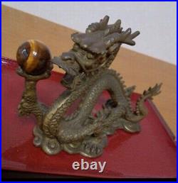 DRAGON Bronze Japan Old Buddhist Vintage Antique Statue Object Ornament F/S JP