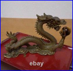 DRAGON Bronze Japan Old Buddhist Vintage Antique Statue Object Ornament F/S JP