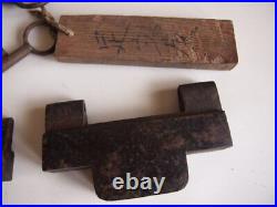 Edo period Storehouse key movable item 15cm 555g with lock key Antique Japan