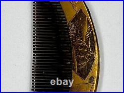 Edo period kanzashi hair ornament vintage gold leaf luxury