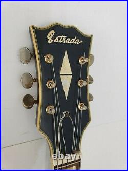 Estrada Vintage Electric Made in Japan Les Paul Black Bolt On NEEDS REPAIR