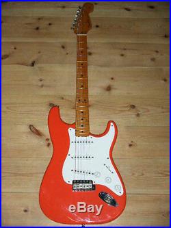 FENDER 1992 USA AMERICA 1957 STRATOCASTER FIESTA RED withHC ship from JAPAN