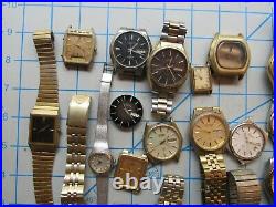 Great Lot 24 Vintage Seiko And Citizen Watches Lcd, Sq, Etc