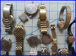 Great Lot 24 Vintage Seiko And Citizen Watches Lcd, Sq, Etc