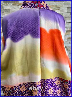 H1 Vintage Silk Japanese Haori Jacket Size M Stunningkimonopurplesale