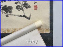 HANGER SCROLL JAPANESE PAINTING JAPAN Chrysanthemum VINTAGE ART f583