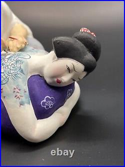 Hakata doll Shunga doll Art Old man tattoo Geisha japanese vintage figure rare