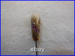 Hatpin Hat Pin Satsuma Japanese Japan Vintage Antique Flowers # 3