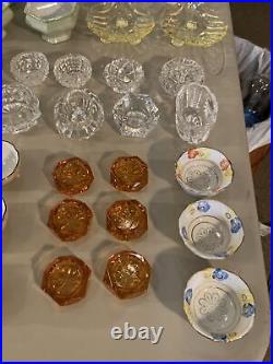 Huge Lot Of Vintage Antique Salt Dip Cellars Glass Porcelain Vaseline Nippon