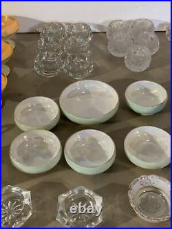 Huge Lot Of Vintage Antique Salt Dip Cellars Glass Porcelain Vaseline Nippon