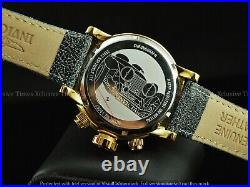 Invicta Men Bomber Limo Jeep 1837 Vintage Chrono 18KGIP SS Leather Strap Watch