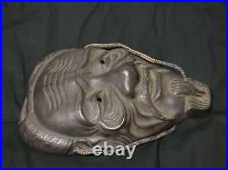 Iron Noh Mask Japanese Vintage Antique