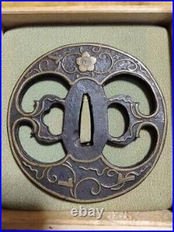 Iron Tsuba Japanese Momoyama -EDO Period Art Collection Vintage Antique JAPAN