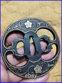 Iron Tsuba Japanese Momoyama -EDO Period Art Collection Vintage Antique JAPAN