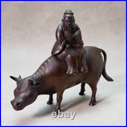 JAPAN Antique Vintage Cow Hermit Copper Incense Burner