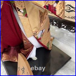 Japan Antique Vintage Japanese Doll Heian Pure Silk Oiran Craft 70cmx43cmx32cm