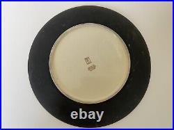 Japan Japanese Black Satsuma Plate Ceramic Vintage Antique Mid Century Modern