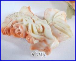 Japan Obidome Antique Vintage natural coral obi clasp Japanese accessories Used