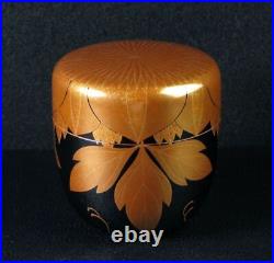 Japan antique vintage Wajima ware makie Natsume by Gyokuho tea caddy chado