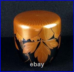 Japan antique vintage Wajima ware makie Natsume by Gyokuho tea caddy chado