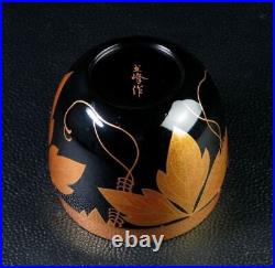 Japan antique vintage Wajima ware makie Natsume by Gyokuho tea caddy chado