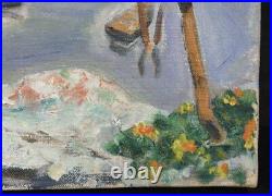 Japan oil painting landscape 1968 Kiyoshi Mizutani hand craft