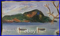 Japan oil painting landscape 1968 Kiyoshi Mizutani hand craft