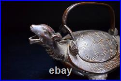 Japanes Antique Bronze Turtle Sake Server Year 1920