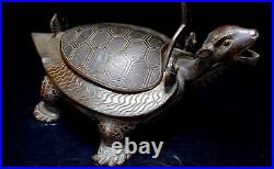 Japanes Antique Bronze Turtle Sake Server Year 1920