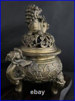 Japanese Antique Vintage Censer Incense burner Bronze Chinese Lion from Japan #2