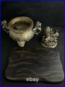 Japanese Antique Vintage Censer Incense burner Bronze Chinese Lion from Japan #2