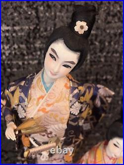 Japanese Doll Vintage Antiques Maiko Kyoto Doll RARE Blush Cheeks 7 Layers 18 IN