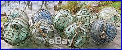 Japanese Glass Fishing Floats 3-3.5 Lot-9 Antique Nets Maritime Relics Vntg