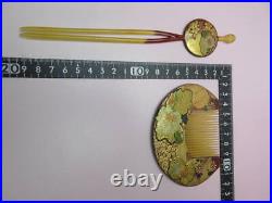 Japanese Kanzashi Dk 49 Celluloid Flower Pattern Hairpin Vintage Antique Japan