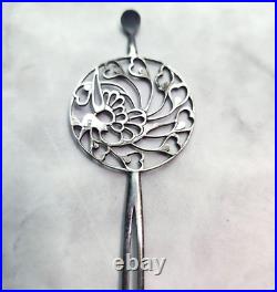 Japanese Kanzashi Kimono Hair Ornament Hairpin Silver Phoenix Vintage Antique