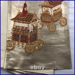 Japanese Kimono Fukuro Obi Pure Silk Vintage Antique D3849