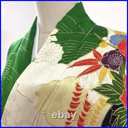 Japanese Kimono Furisode Pure Silk Vintage Antique Japan 71
