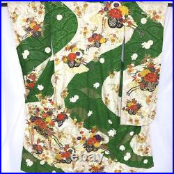 Japanese Kimono Furisode Pure Silk Vintage Antique Japan 71