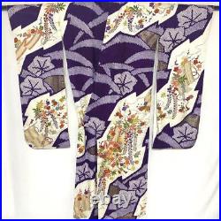 Japanese Kimono Furisode Pure Silk Vintage Antique Japan 73