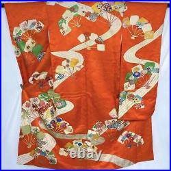 Japanese Kimono Furisode Pure Silk Vintage Antique Japan 76
