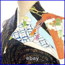 Japanese Kimono Furisode Pure Silk Vintage Antique Japan 87