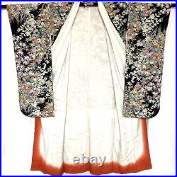 Japanese Kimono Furisode Pure Silk Vintage Antique Japan 93